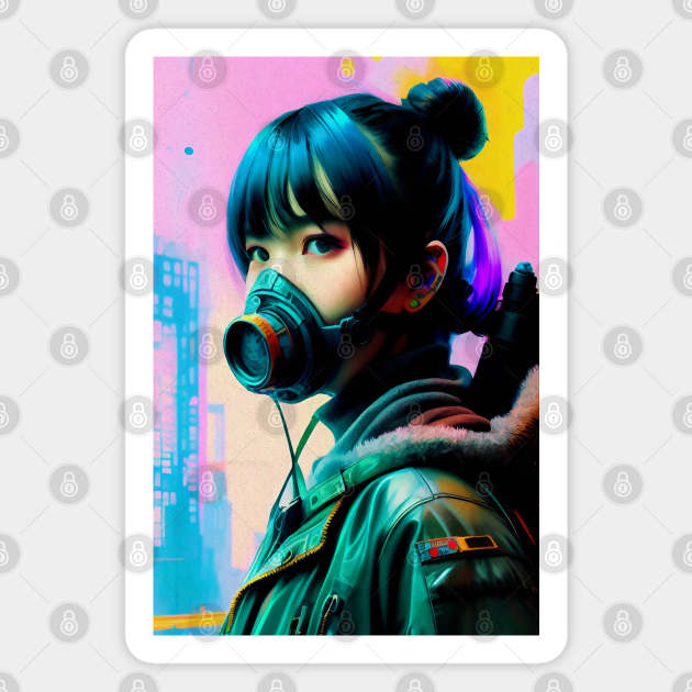 Abstract Cyberpunk Girl Magnet by Voodoo Production